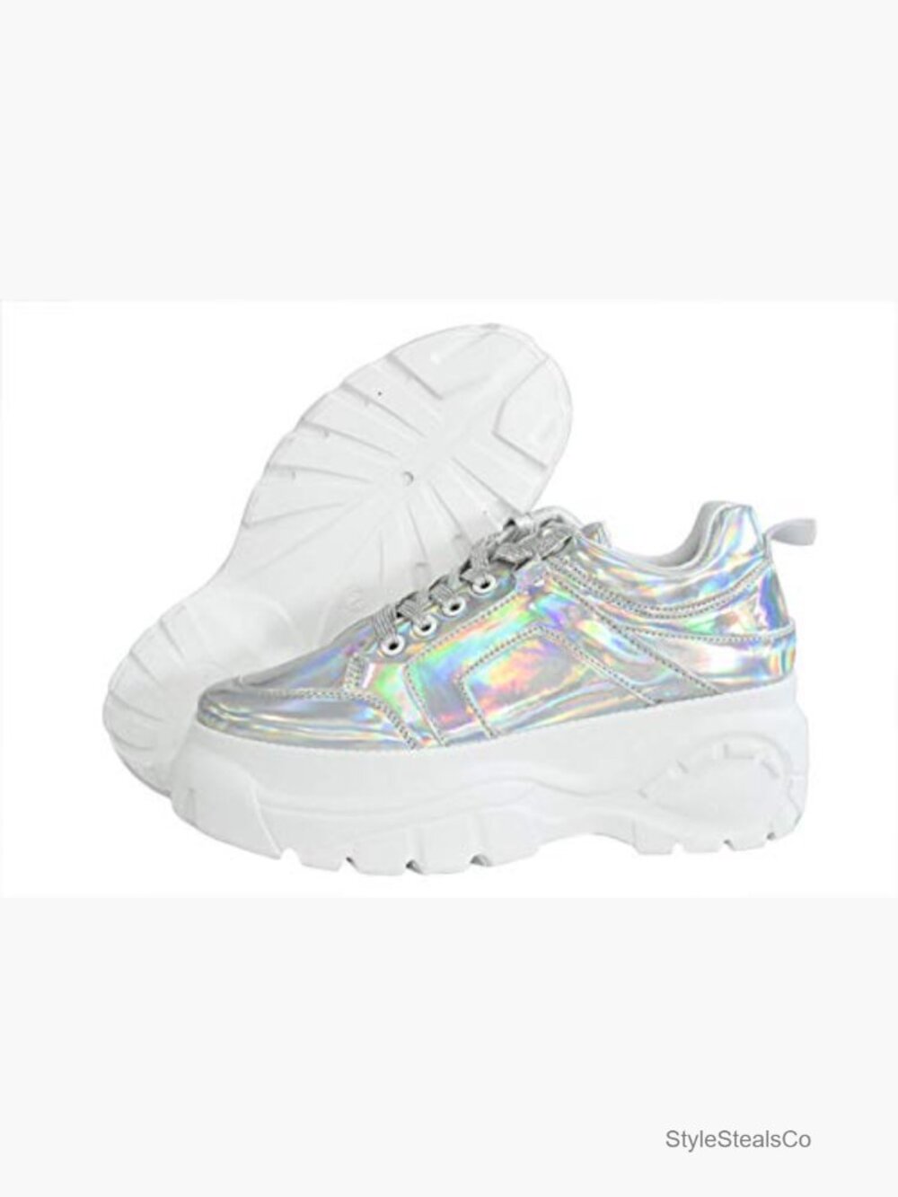 Chunky Platform Dad Colorblock Lace-Up Walking Sneakers - Picture 3 of 7